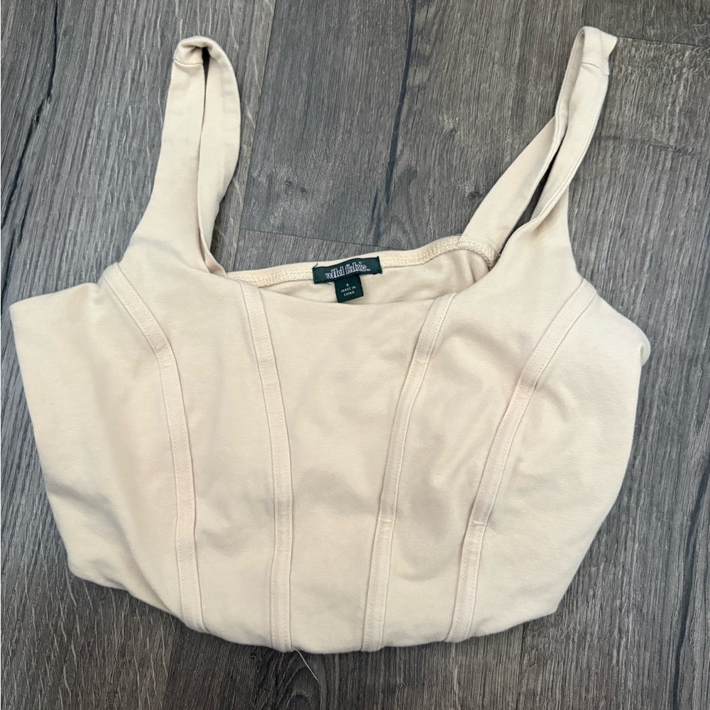 Wild Fable Beige Crop Top